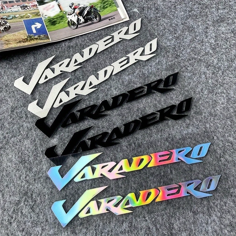 2 Stück/Set Stilvolle Schriftzug-Motorradaufkleber Wasserfeste Vinyl-Sticker Rot Blau Schwarz Weiß Schillernd für Motorräder