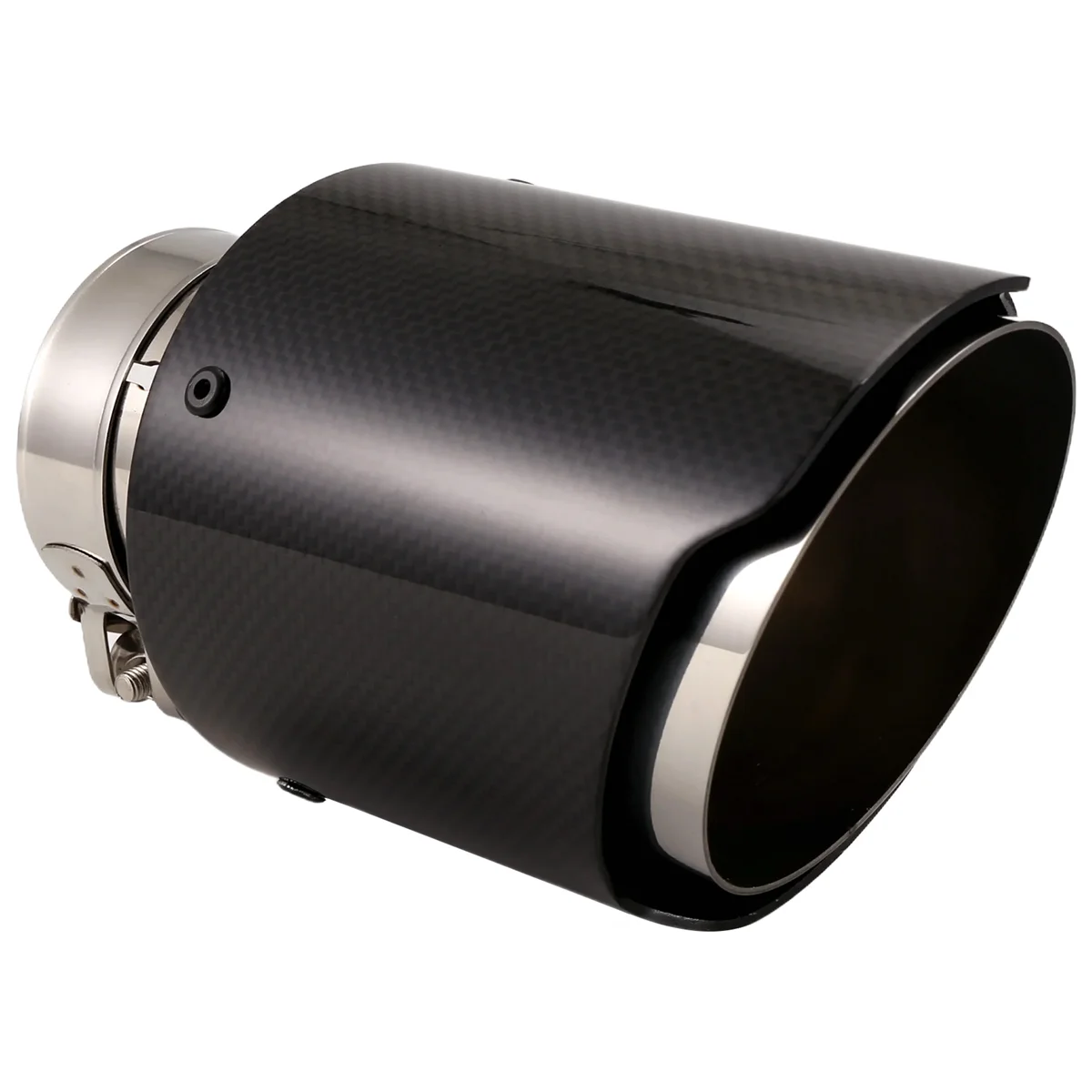 Car Bright Carbon Fiber Exhaust Tip 63-101MM Universal Car Exhaust Pipe Modification Tail Throat Clip-on Tail Pipe