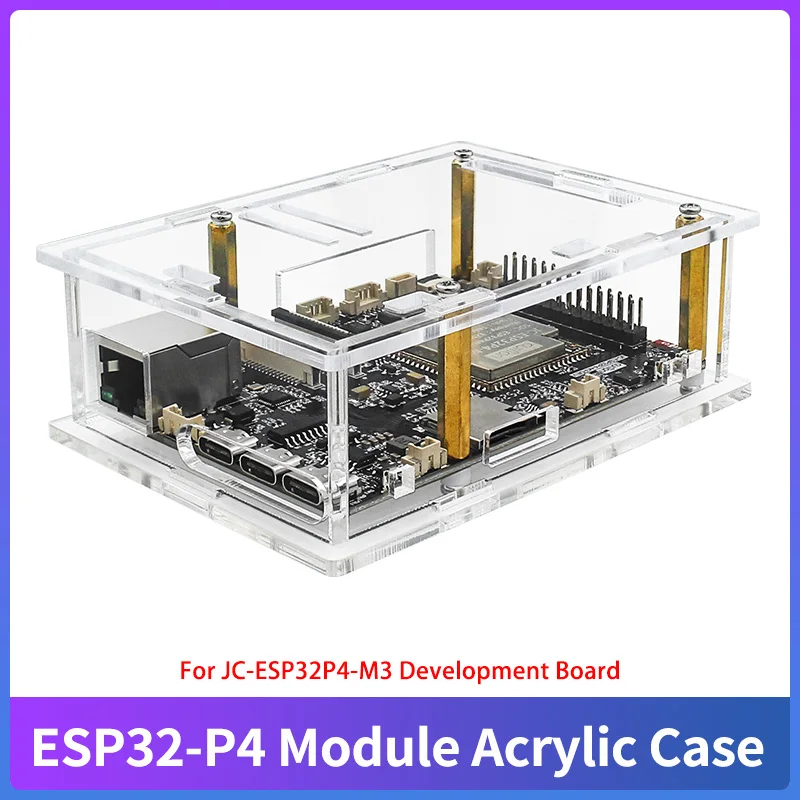 Acrylic Case for ESP32-P4 Dual-Core RISC-V Processor Development Board Transparent Shell Protective Box for JC-ESP32P4-M3 Board