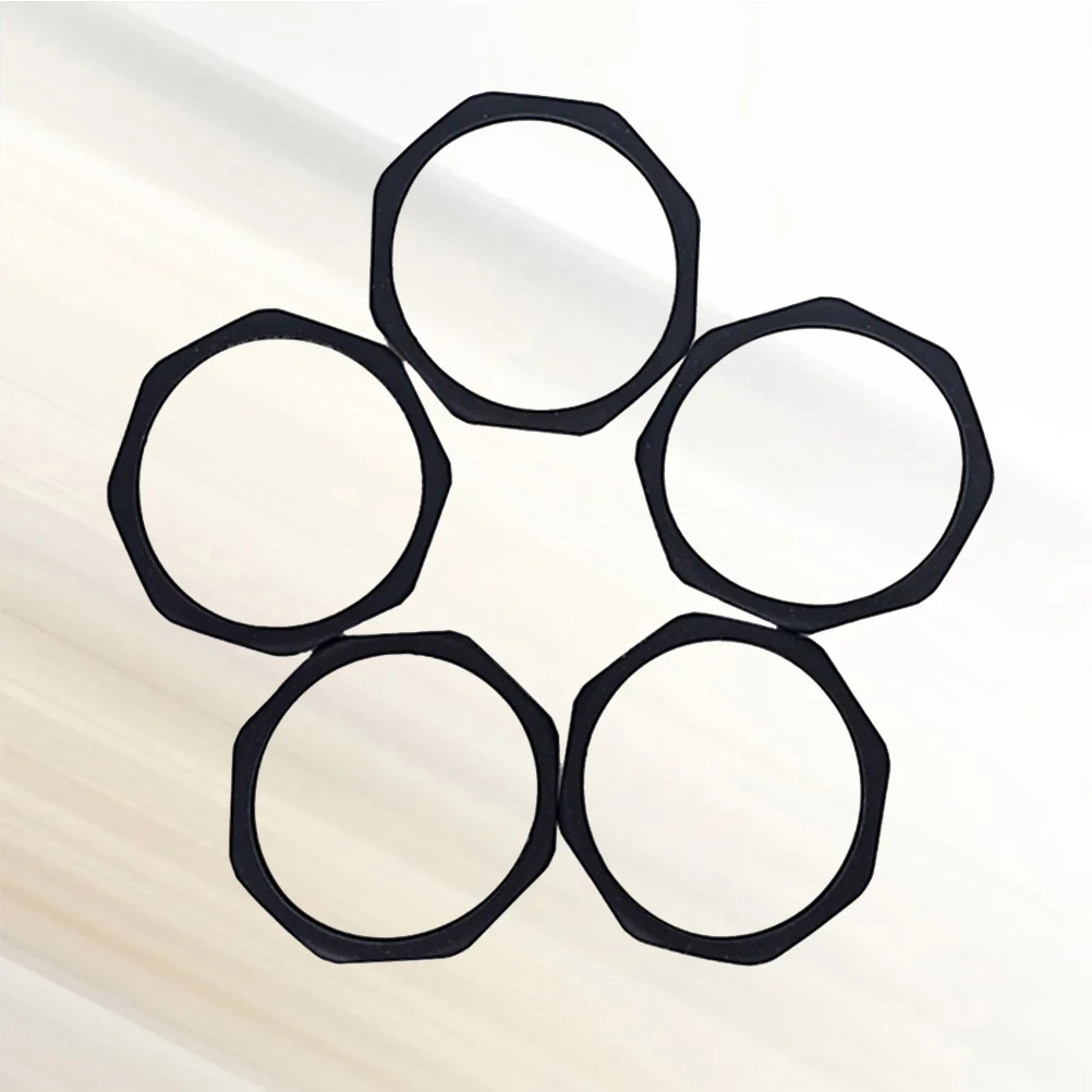 

5 Pcs Microphones Protection Ring Anti-fall Sleeve to Open Holder Anti-rolling Black Anti-slip