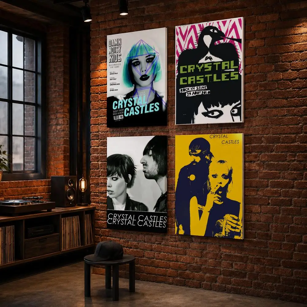 C-Crystal Castles Cool Framed Wall Painting Wood Framed Wall Art Print For Bedroom Living Room Hallway Office Home Decor