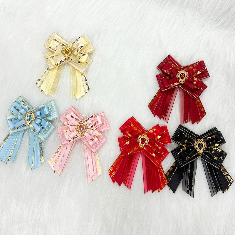 Original Lolita Bow Tie Brooch for Women's Fashionable Anime Shirt Dress Collar Flower Accessories Handmade Jewelry Luxury Gift