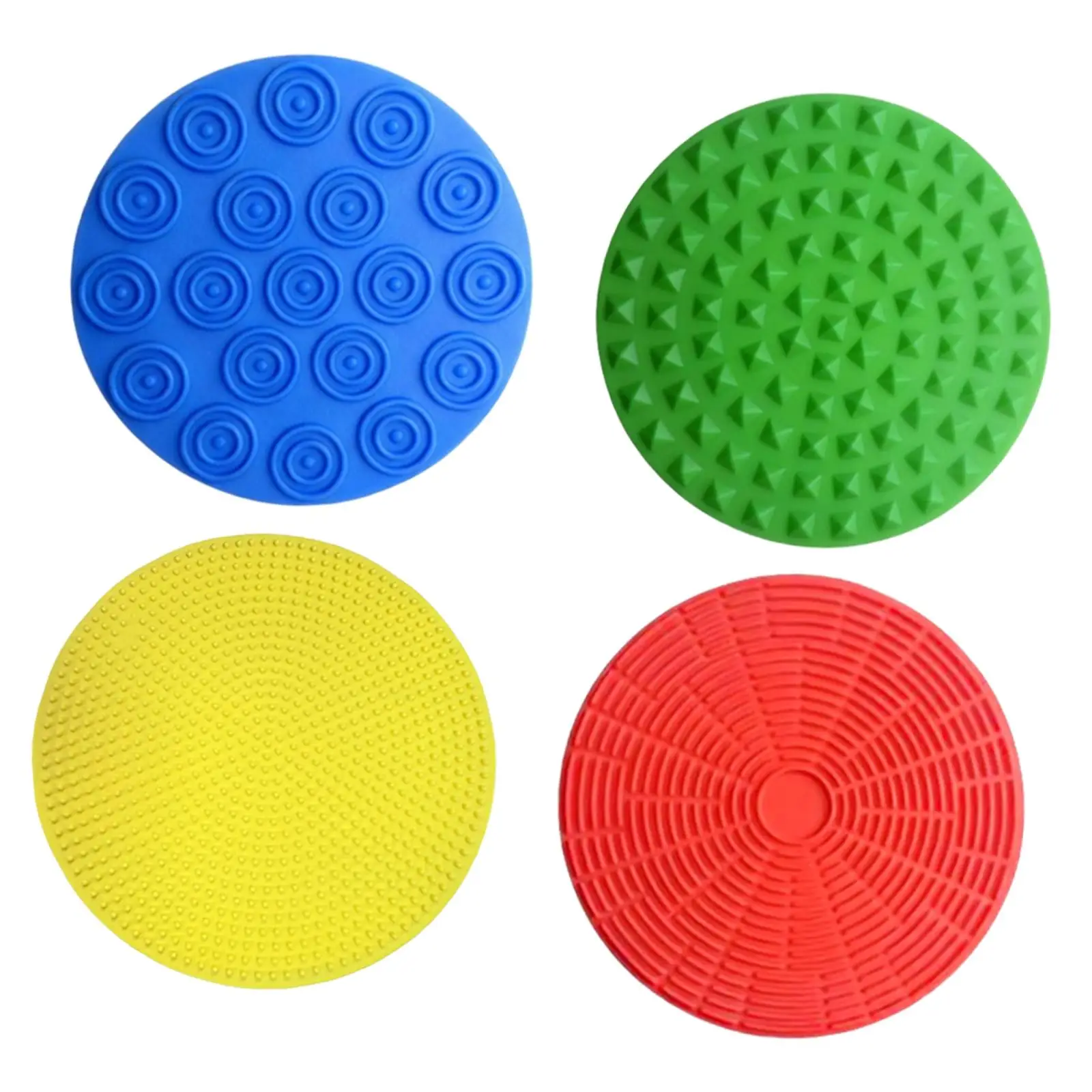 4Pcs Silicone Sensory Mats Tactile Learning Textured Tactile Toy Early Learning Toy for Game, Active Play, Classrooms