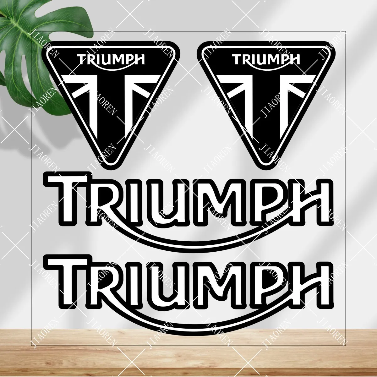 Kit riflettente per decalcomanie per casco da serbatoio per moto con logo adesivo Triumph natalizio # 2