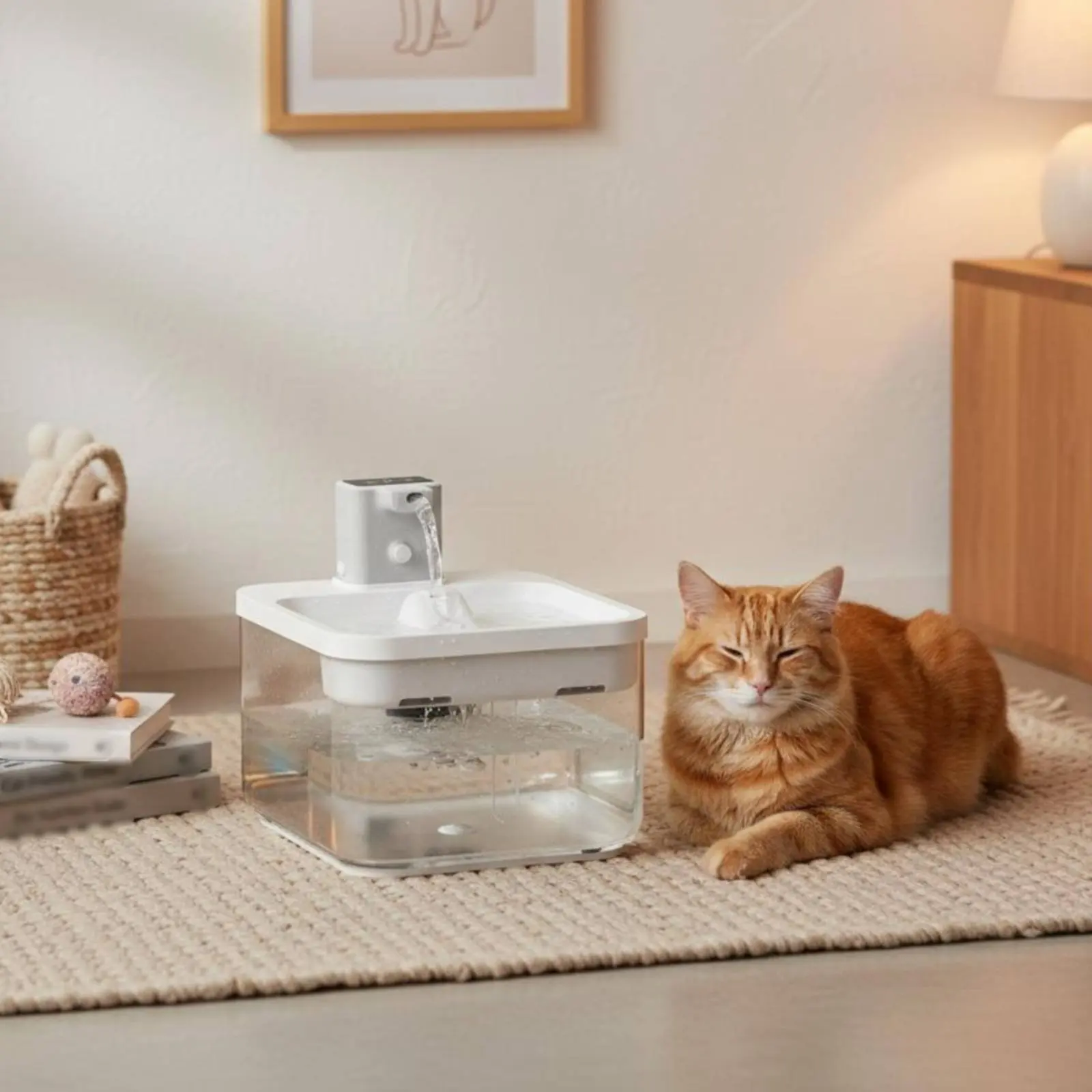 

2.5 L Pet Water Fountain Multiple Filtration Sensor Water Dispenser Wireless for Cats