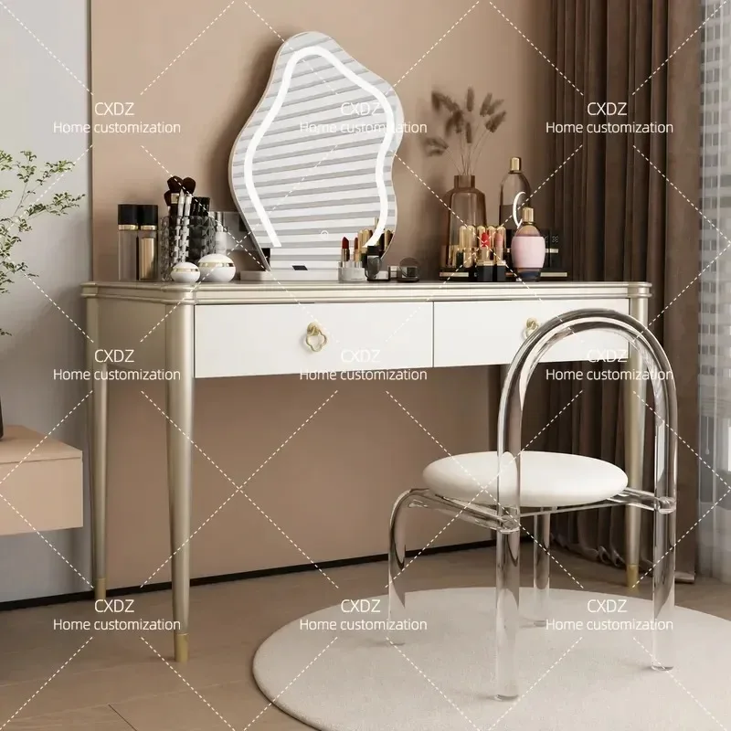 French cream style solid wood dresser bedroom modern simple desk light luxury high-end small apartment makeup table