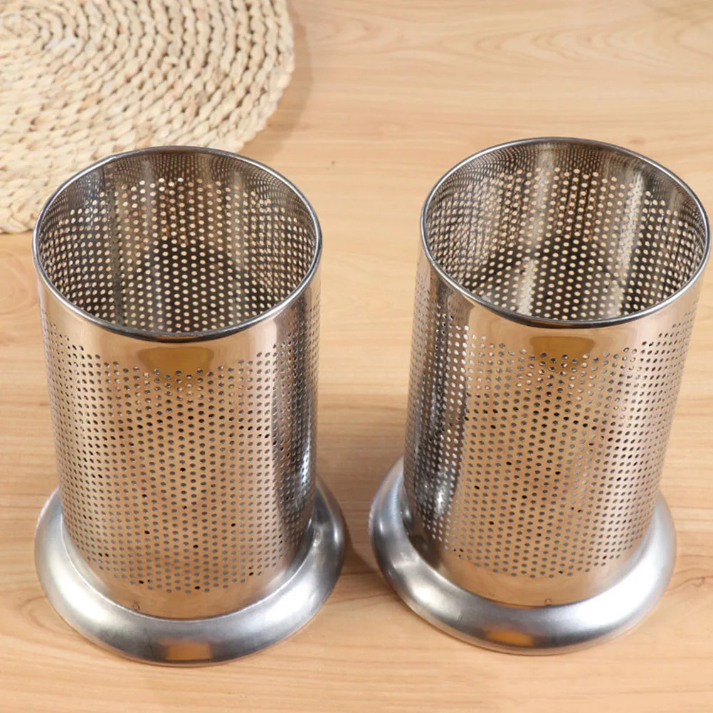 

2Pcs Straw Containers Stainless Steel Cages Simple Practical Cutlery Organizers Kitchen Supplies Chopstick Cages