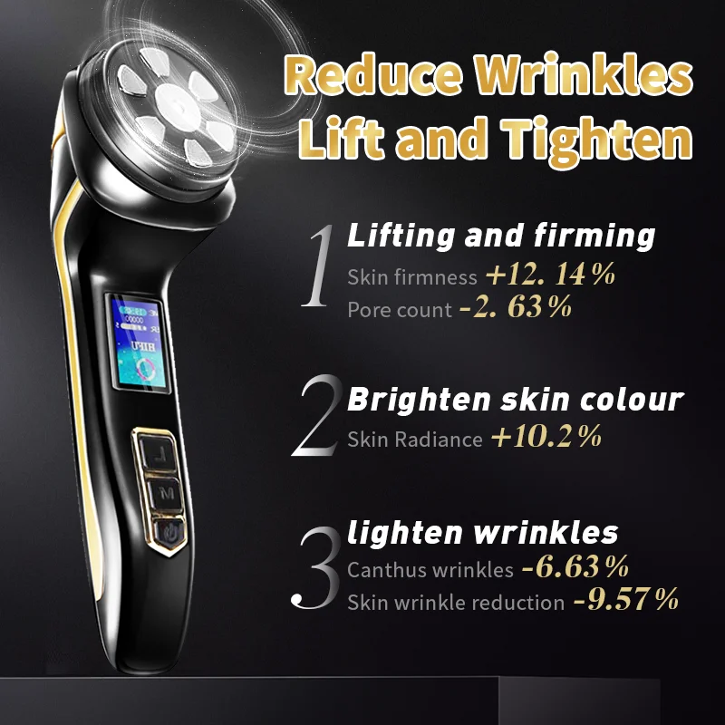 New Mini Hifu 4 In1 Ultrasonic Machine Ems Micro  Current Face Lift Rejuvenating Wrinkle Resistant Massager