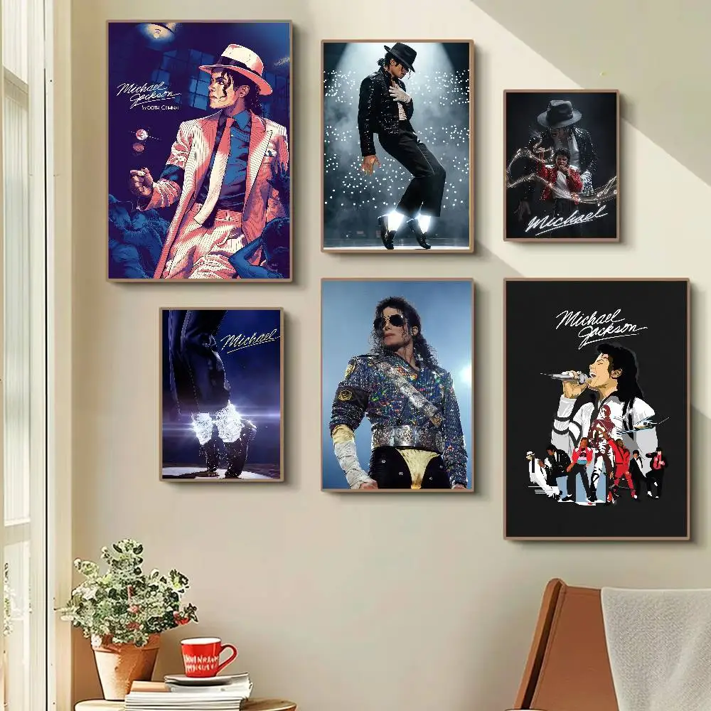 Singer Michael Jackson Anime Poster Wall Art For Home Bar Cafe Movie Theater Decor DIY Vintage Print For Un
