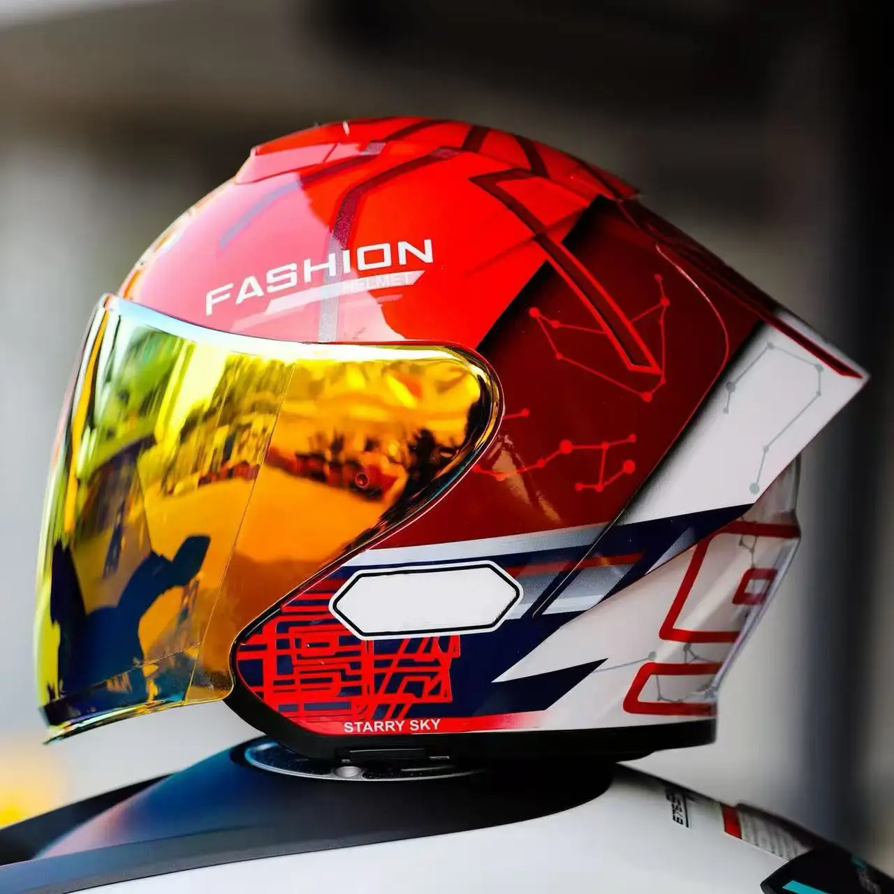 Image of Open Face Helm X14 x-14 X FORTEEN 3/4 Helm rot Doppelvisier Offroad Racing Motocross Motorradhelm