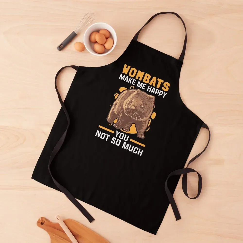 

Wombats make happy marsupial wombat Apron Children'S Trim Cloth kitchen clothes for men Apron