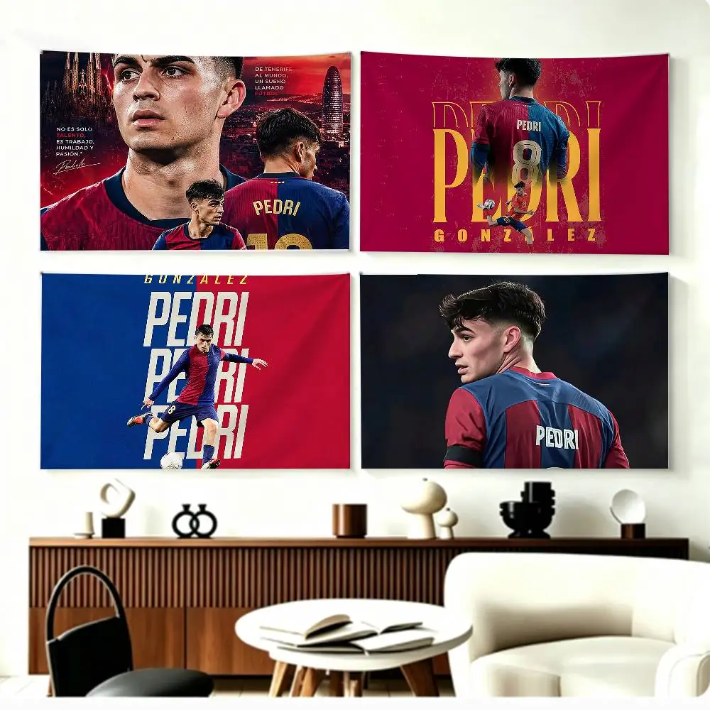 

P-Pedri Spain Soccer Flags Wall Hanging Background Art Banner for Bedroom Home Outdoor Decor