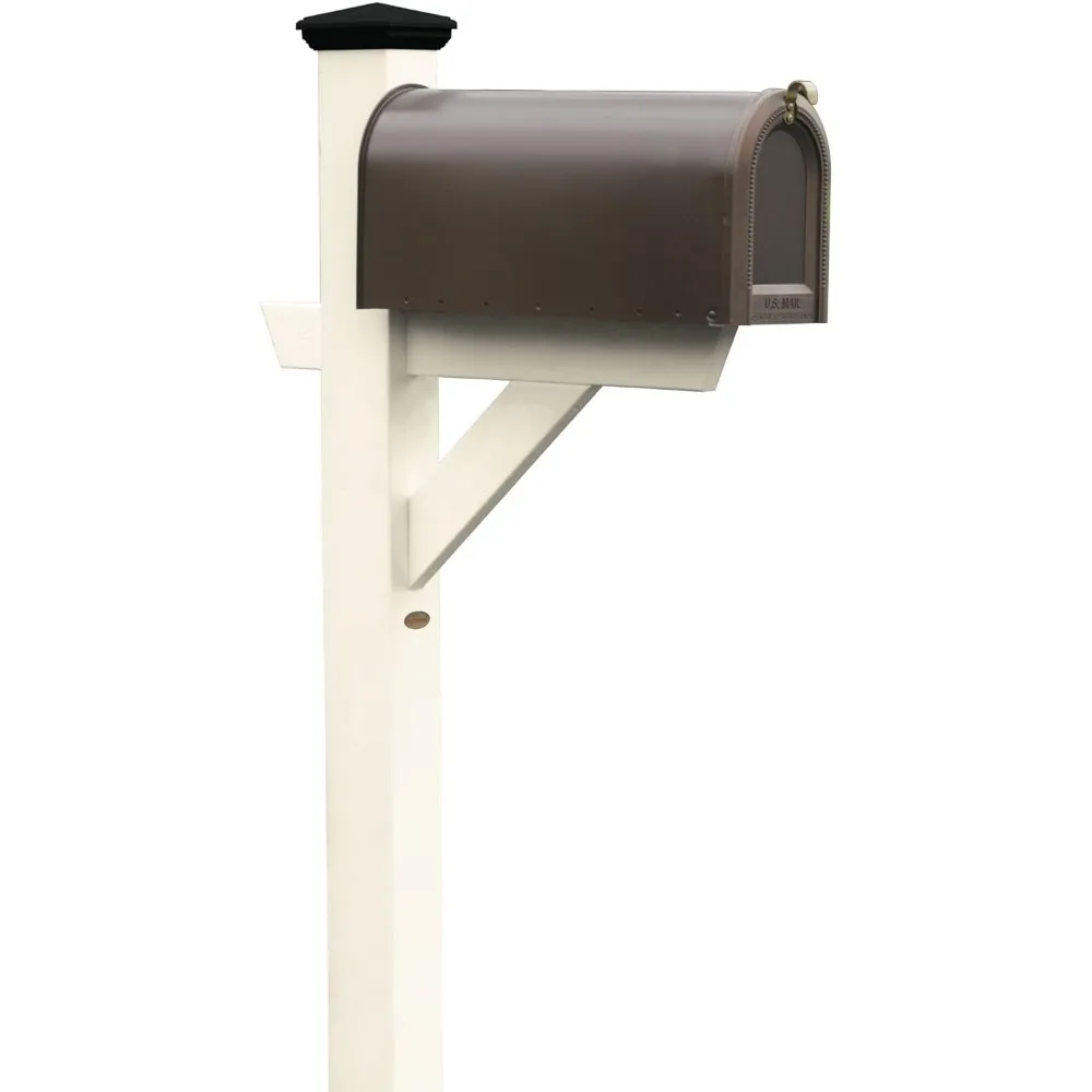

Hazleton Mailbox Post Whitewash Aluminum Mailbox with Post Installation Kit