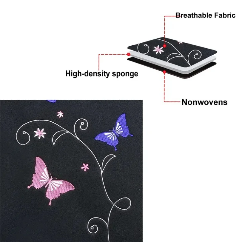 Car Seat Cover With Rose And Butterfly Embroidery Suitable For All Seasons