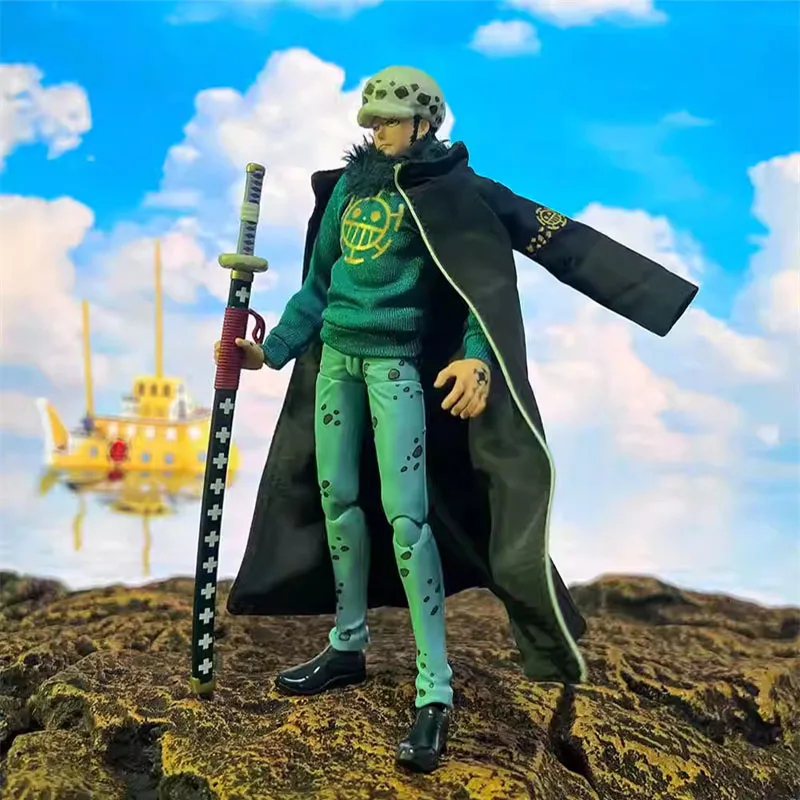 SHF In Stock 1/12 Scale Pirate King Black Long-sleeved Printed Cape Coat Green Hoodie Fit 6inch Action Figure Model Toys