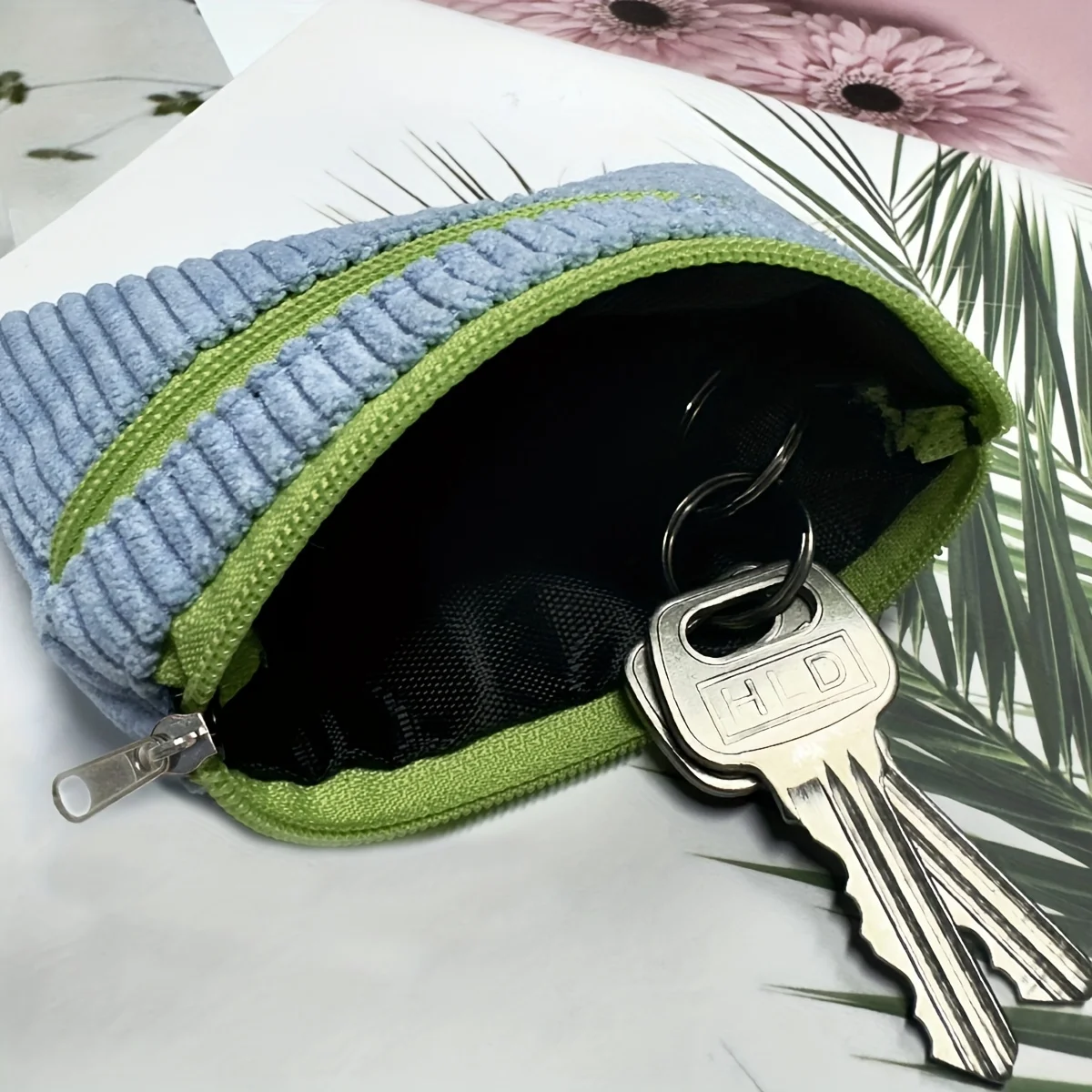 Corduroy Multi-Colored Small Change Bag Key Bag Portable Card Bag Small Metal Zipper Head