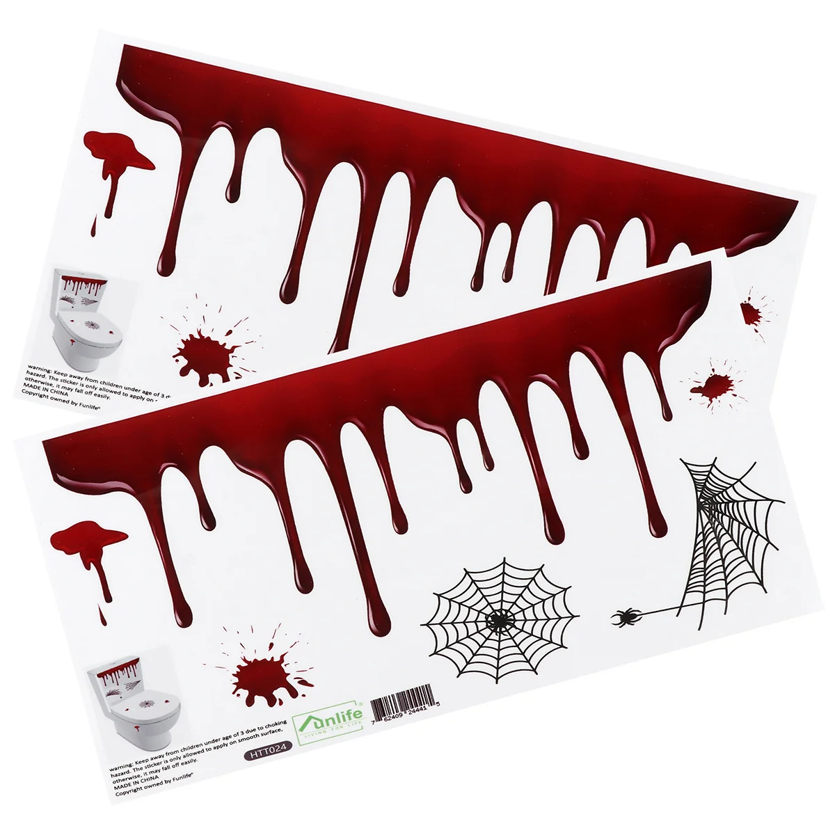 PVC Halloween Blood Pattern Toilet Seat Sticker Waterproof Removable Decorative Wall Decal for Parties Toilet Seat Sticker