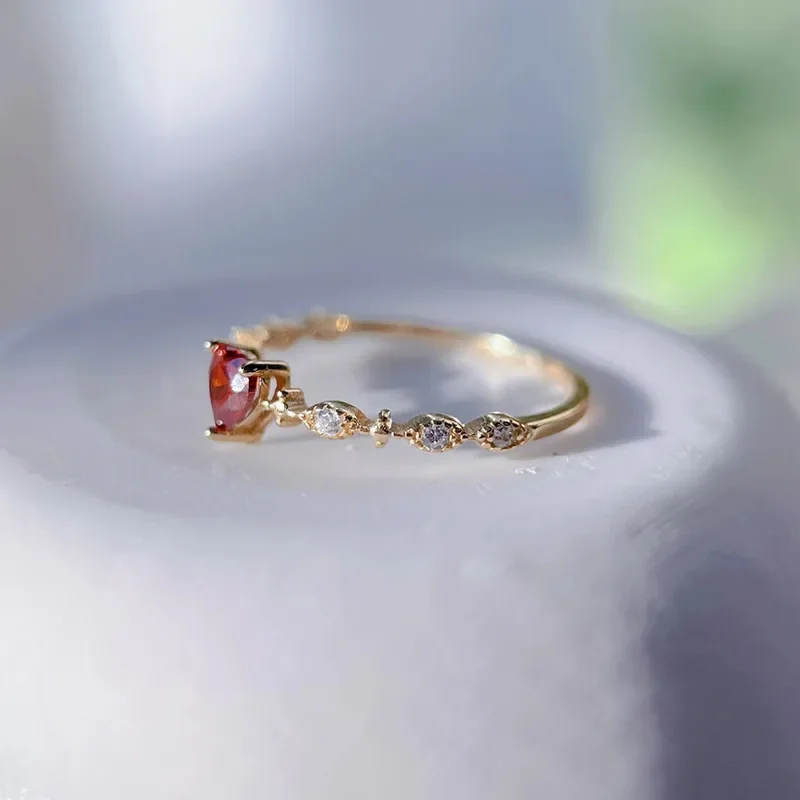 Bague de charme d'amour pour femmes, cristal de coeur, bijoux de fête de mariage, accessoires de mode, cadeau de travailleurs