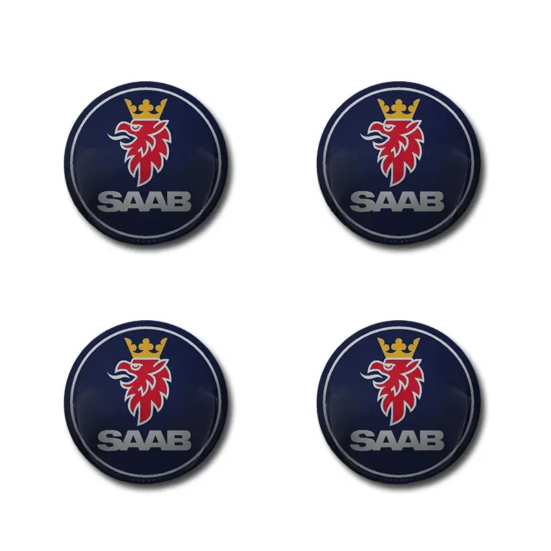 Autocollants d'emblème de couverture de jante de capuchon de moyeu central de roue de voiture de 56mm 4 pièces pour Saab 9-3 93 9-5 9 3 900 9000 95 Scania suède accessoires de voiture