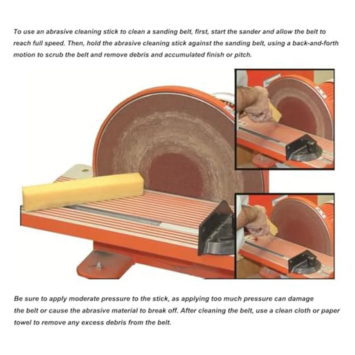 

8In Long Natural Rubber Eraser Stick for Sanding Discs, Sandpaper Strips, Skateboard Grip Tape Cleaners and WoodworkingJAS