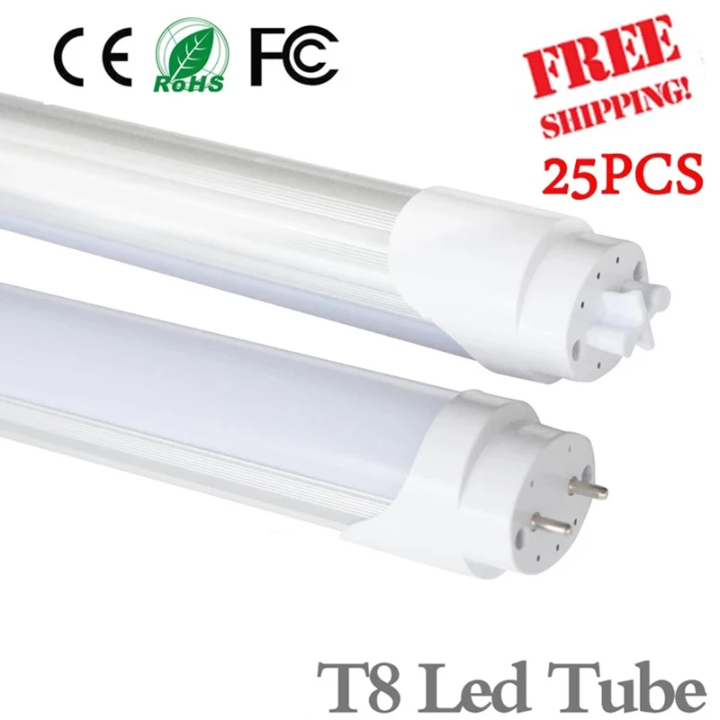 

Super Brightness T8 led Tubes 600mm/1200mm 10W 20W SMD 2835 Led Bulbs lights Fluorescent Tubes AC85~265V Constant Current 25pcs