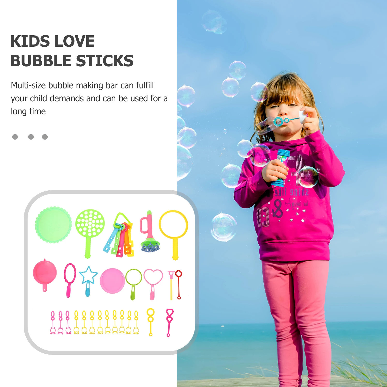 

26pcs Bubble Stick Set Accessories Water Toy Bubble Making Stick Beach Party Funny Toys for Children Blow