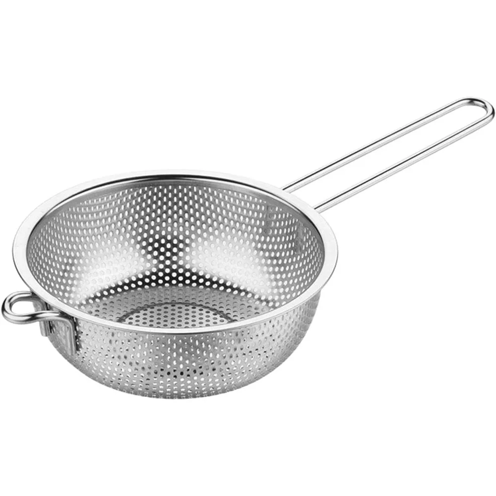 

Stainless Steel Basin Colander with Handle, Fine Mesh Kitchen Food Strainer, Large Metal Food Pasta Colanders for Pasta, Noodles
