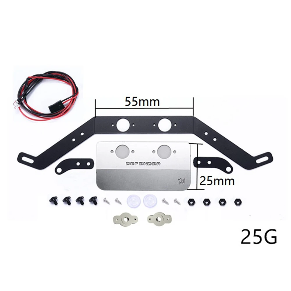 for MN D90 MN-90 MN99S RC Car Upgrade Parts Front Protector Bumper Armor Protection Guard with LED Light Accessories