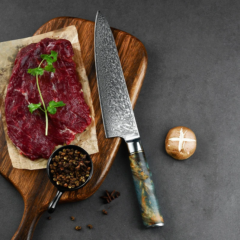 

67 Layer Damascus Steel Chef Knife Japanese Kitchen Knives Slicing Cleaver Cutter Sushi Knife