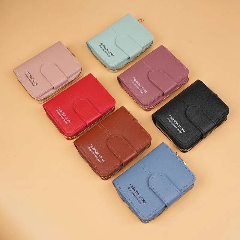 New women's short wallet, popular foreign trade item, multifunctional women's short wallet, student wallet, and coin purse
