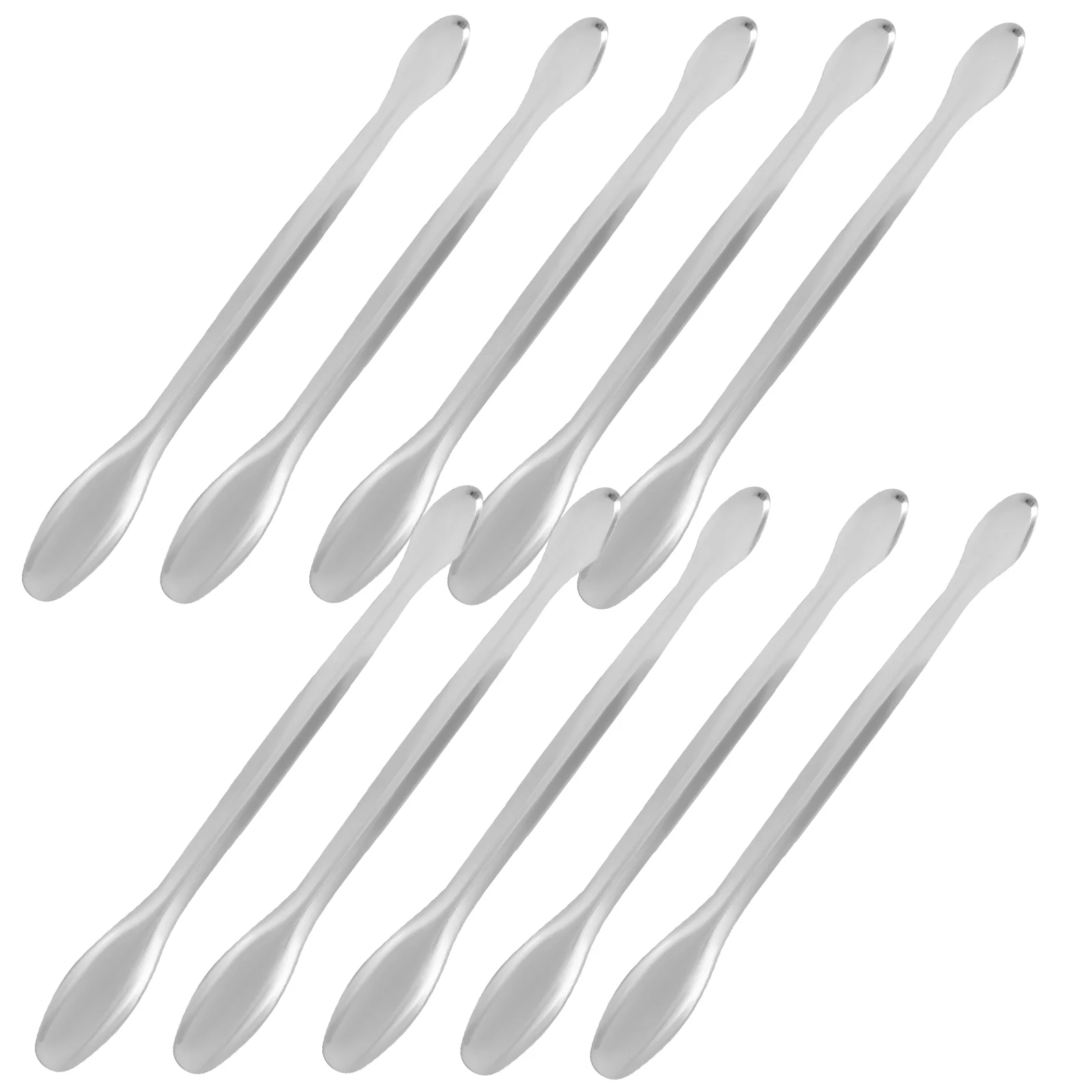 10 Pcs Spoon Stainless Steel Medicine Sampling Laboratory Experiment Scoop Textbook Spoons Mini Measuring Silver Baby