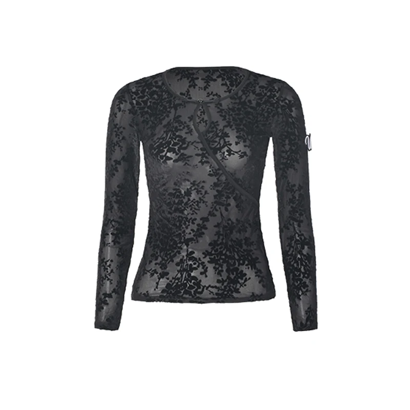 Abbigliamento da ballo latino Velluto nero Maniche lunghe Top Valzer per adulti Sala da ballo Pratica di ballo Indossare abiti da ballo nazionali DNV25135