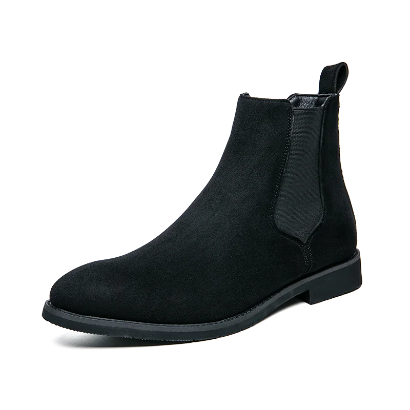 2022 British Style Men Chelsea Boots Retro Suede Leather Boots Men Autumn Winter Casual Slip on Ankle Boots Men Plus Size 38-48