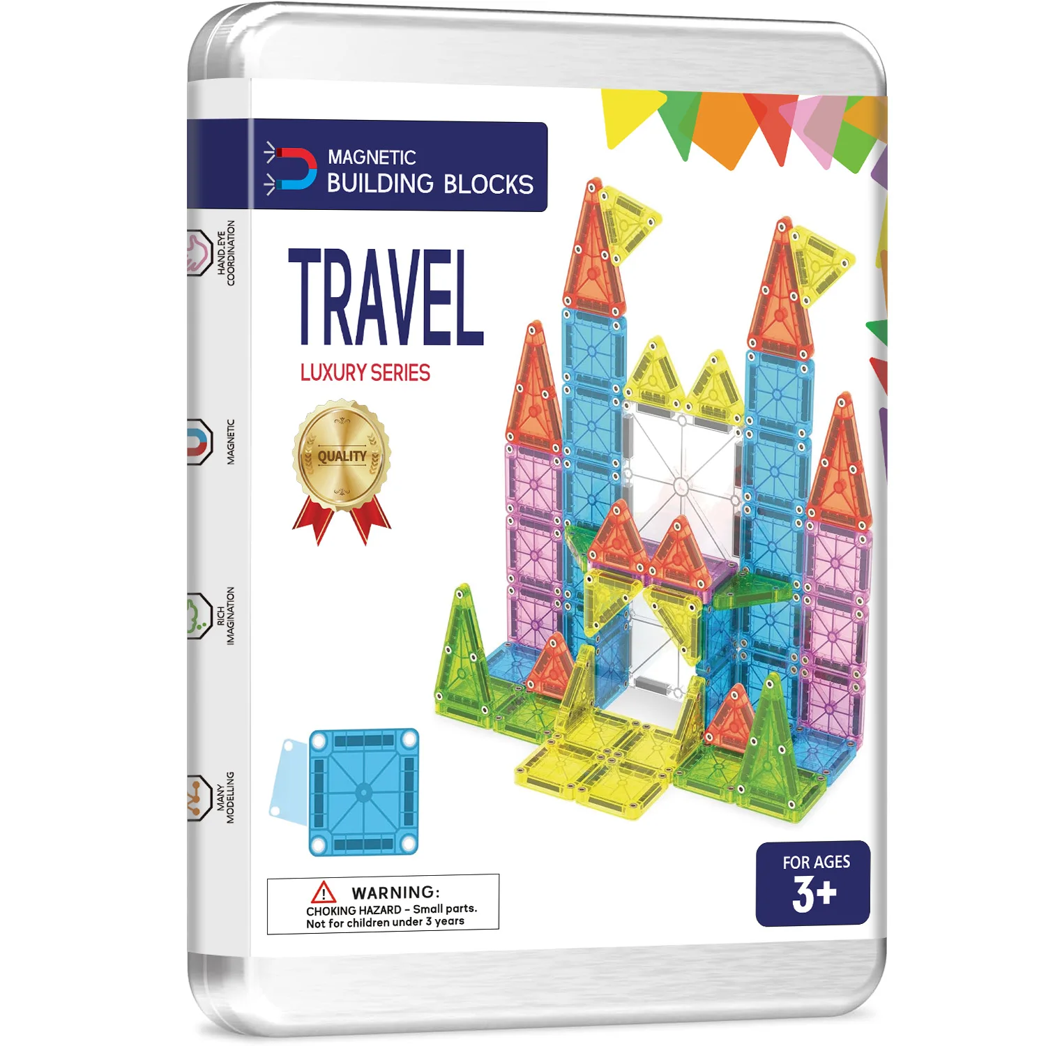 Mini magnetic building blocks, magnetic tiles, children's toys, travel-friendly and easy to carry, available in various sizes for combination and assembly, suitable as birthday or holiday gifts