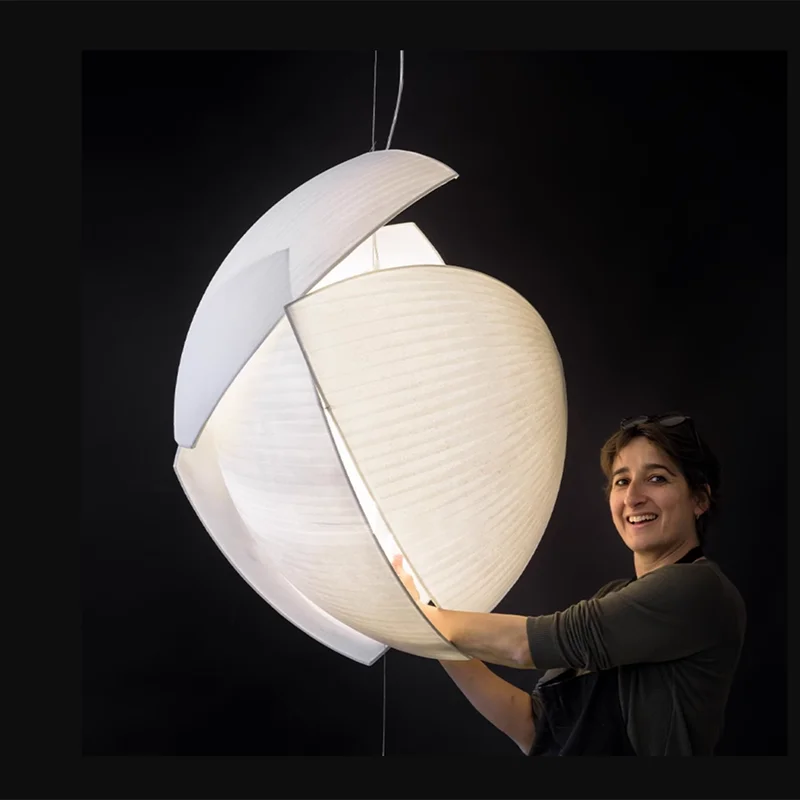 

Nordic Silk Cloth Pendant Light Styling Simple Hanging Lamp Living Room Bar Decoration Creative Dinning Room Lustre Suspend Lamp