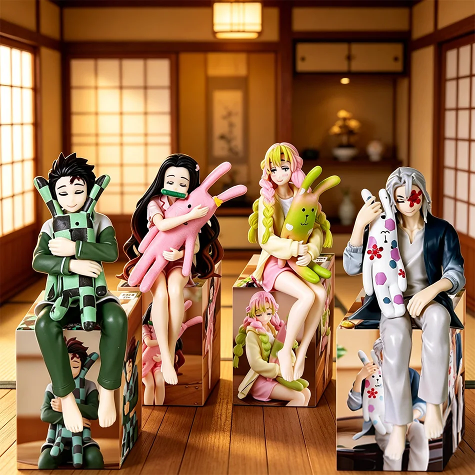 Anime Demon Slayer Kimetsu No Yaiba Figur Nezuko Mitsuri Tanjirou Sitzende Pose PVC-Modell Sammler-Puppe Spielzeug Geschenke Auf Lager