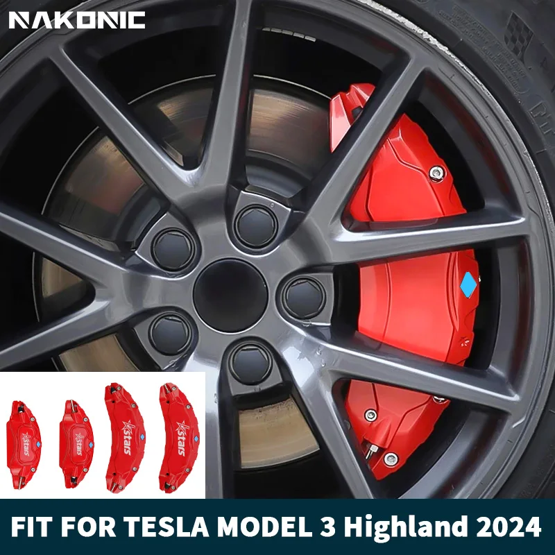 

For Tesla 2024 Model 3 Highland Brake Caliper Covers 12 Colors Set of 4 Caliper Covers Aluminium Stars Stickers Will Be Included