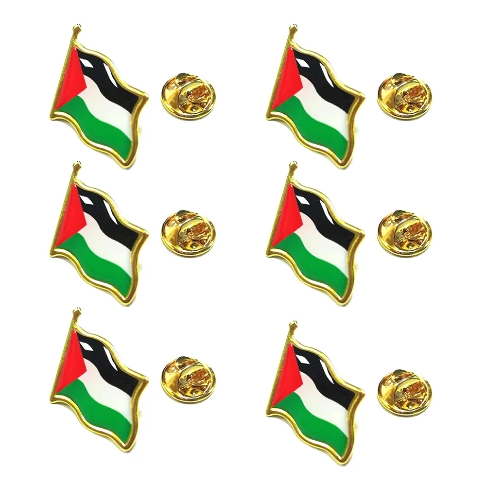 3Pcs YILUOCD Palestine Flag Metal Enamel Pin National Country Flag Brooch Personality Lapel Badge Patriotic Souvenir Accessories Suit Jacket Jewelry Gift - view 6