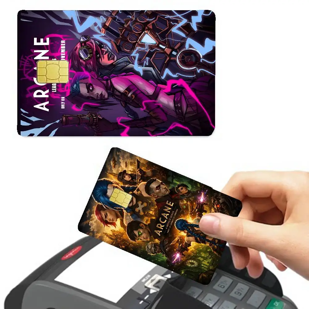 Gritty A-ArcaneS Anime Cartoon Sticker Film Skin for Credit Card Debit Bank Bus Card