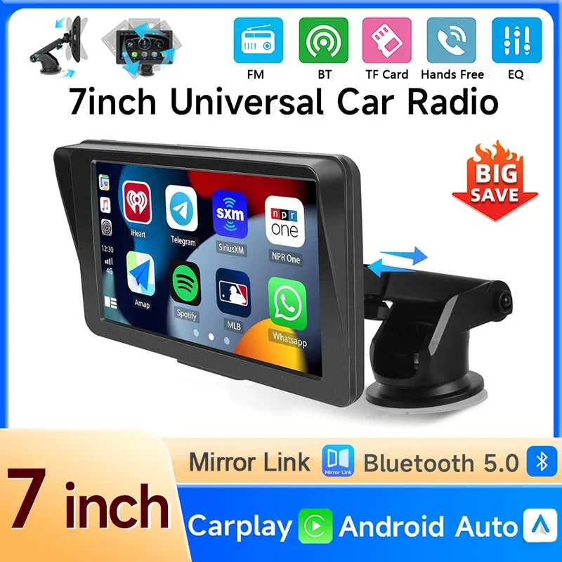 

7Inch Car Multimedia Player Wireless CarPlay & Android Auto Supports Mirror Link Rearview Camera | Compatible With iOS & Android