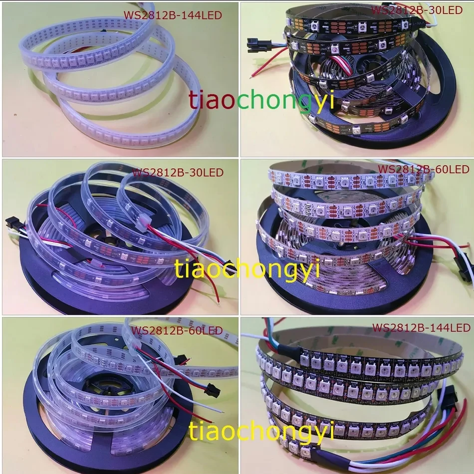 

WS2812B WS2812 Digital Flexible Individually Addressable Pixel Led Strip RGB LED Strip 30/60/74/96/144Pixel/Leds/M Tape Light 5V