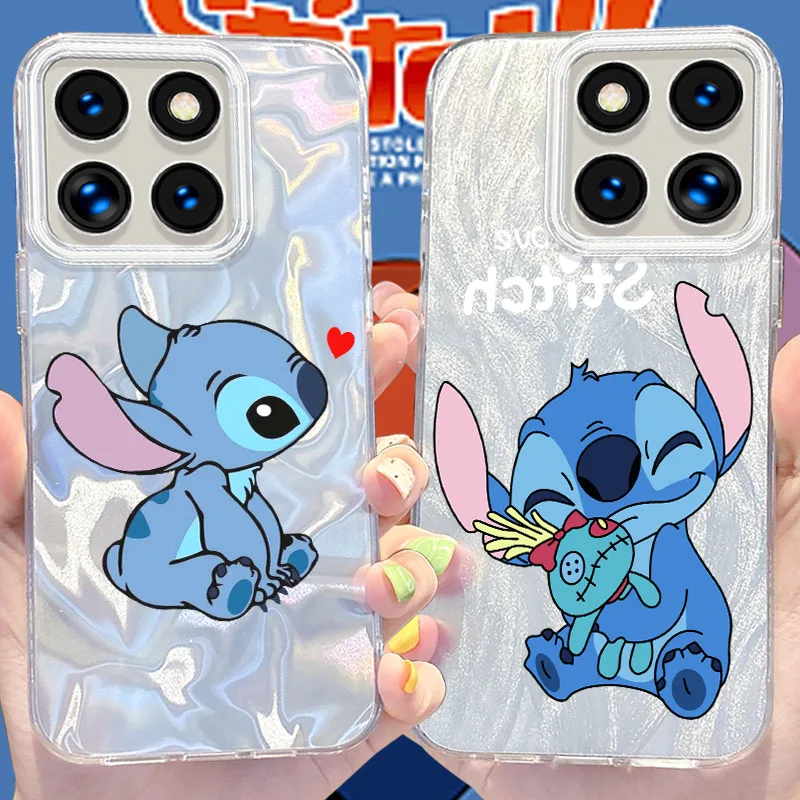 Disney Stitch Reflective Laser Phone Case for Xiaomi 13T Pro 11 Lite 11i POCO X6 X5 X3 NFC M6 5G M4 M3 M2 F6 F5 F3 C61 4G Cover