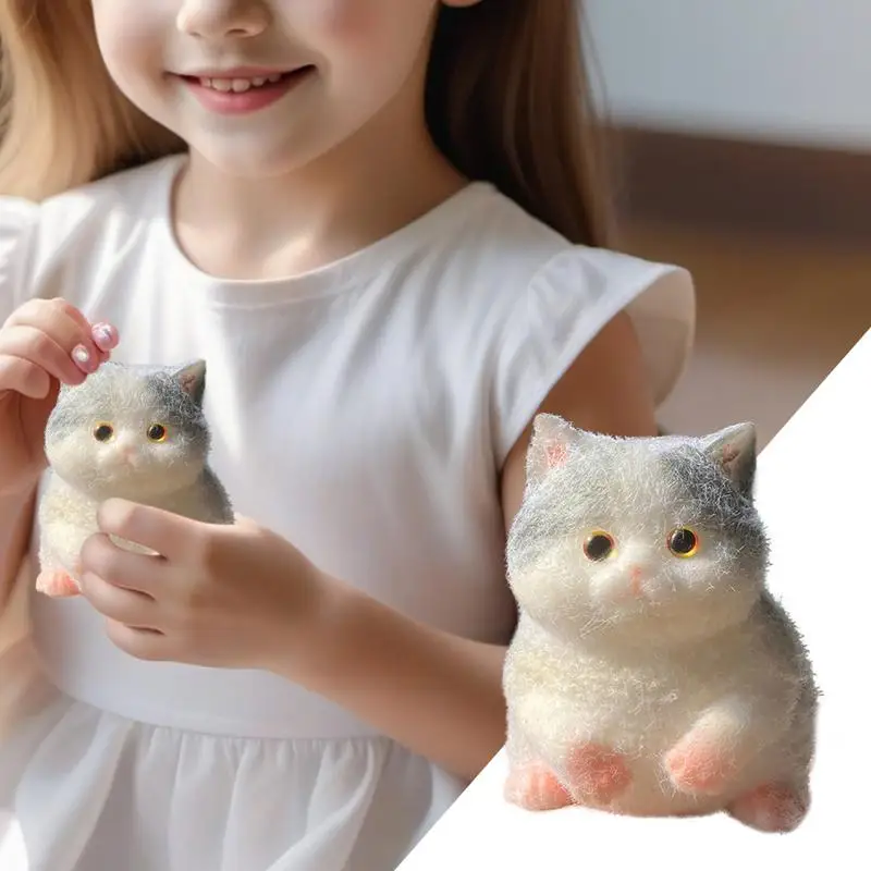 Stress Toy Cat For Kids Cute Cat-Shape Fidget Ball Mochi Animal Pinch Family Fun Game Relief Sensory Toys For Kids Girls Boys