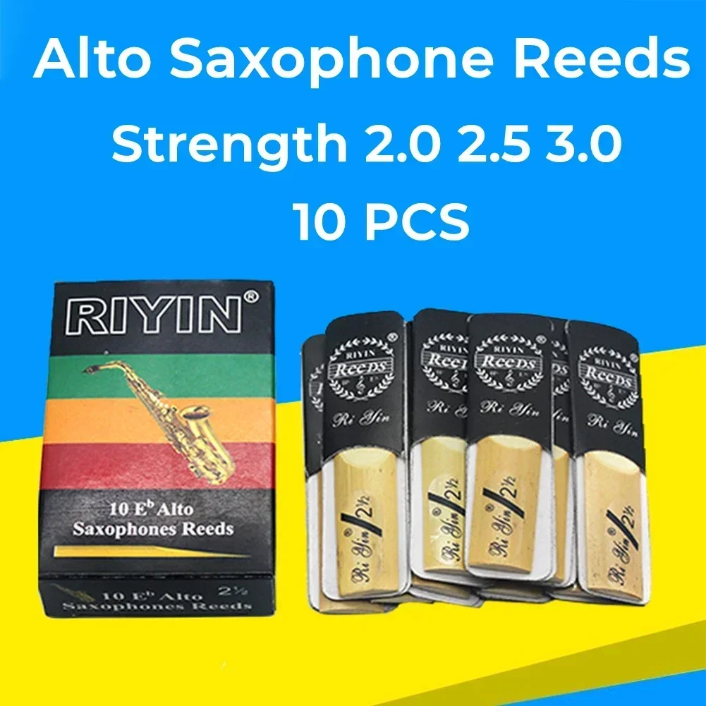 10 Pcs Eb Alto Sax Reeds Strength Hardness 2 2.5 3 Saxophone Reed Instrument Accessories High Quality Reed For Beginner Students