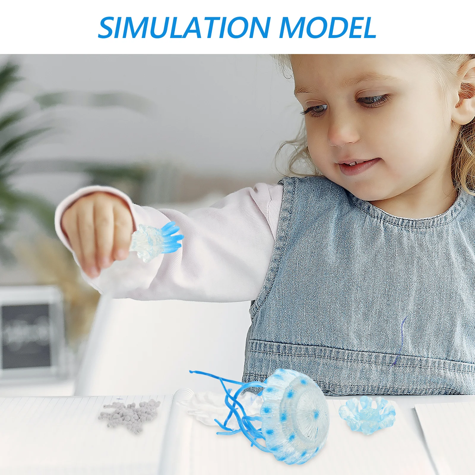 

4pcs Water Jellyfish Growth Ornaments Realistic Ocean Animal Kids Cognitive Learning Life Cycle Educational Figures Small Tank