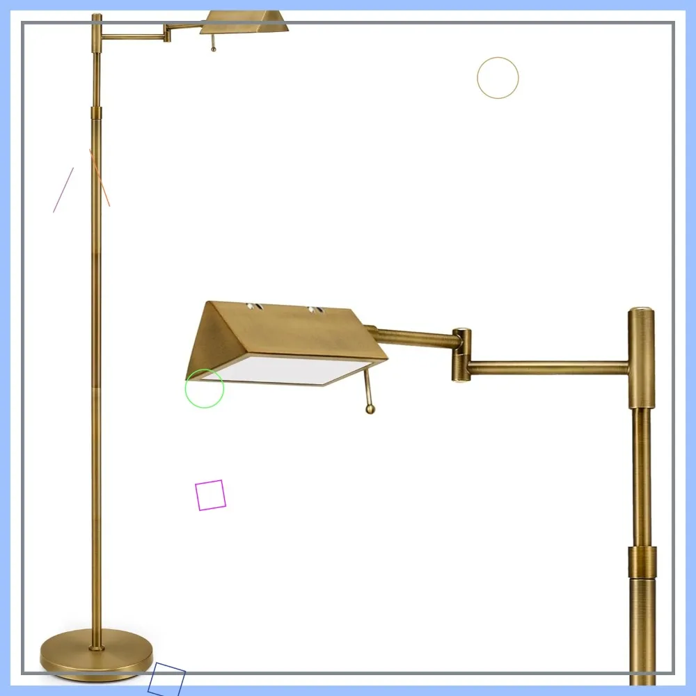 

Dimmable LED Floor Lamp, 56" Adjustable Height Swing Arms, 3 Color Temperatures for Living Room or Bedroom Reading