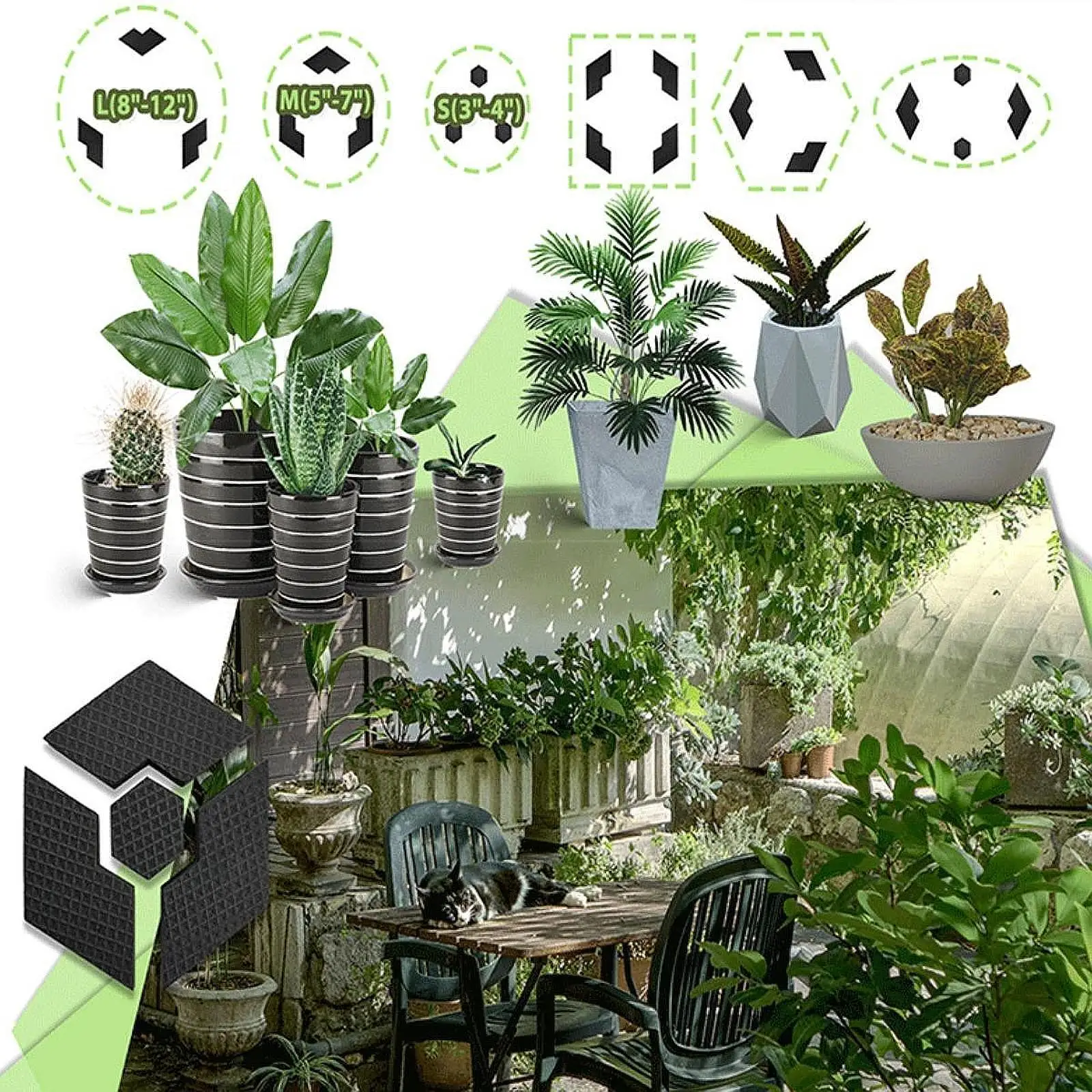 10x Invisible Pot Feet Composable for Muti Styles Pots Accessories Portable Easy to Use Hexagon Flower Pots Feet Risers