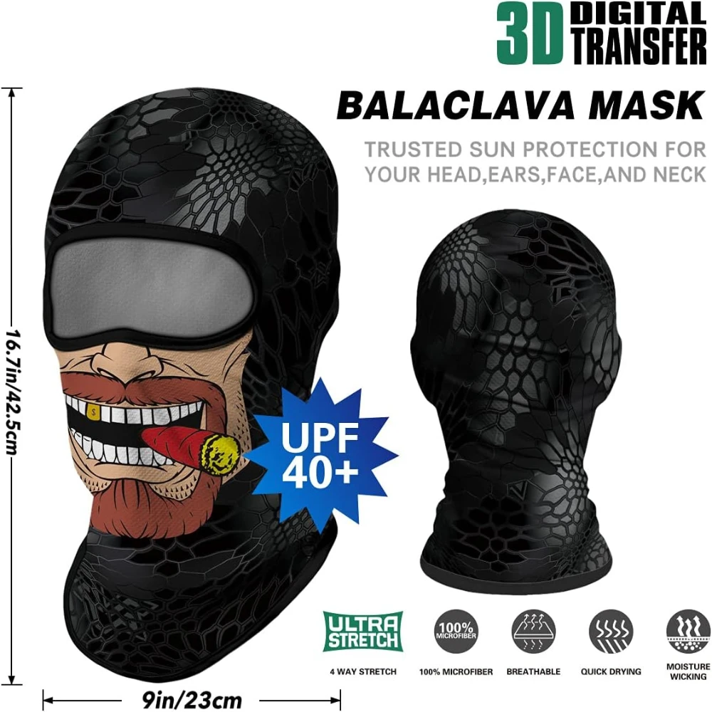 3D Balaclava Ski Mask Motorcycle Full Face Mask Outdoor Hood Headwear Ghosts Skull Mask Men Women for Halloween