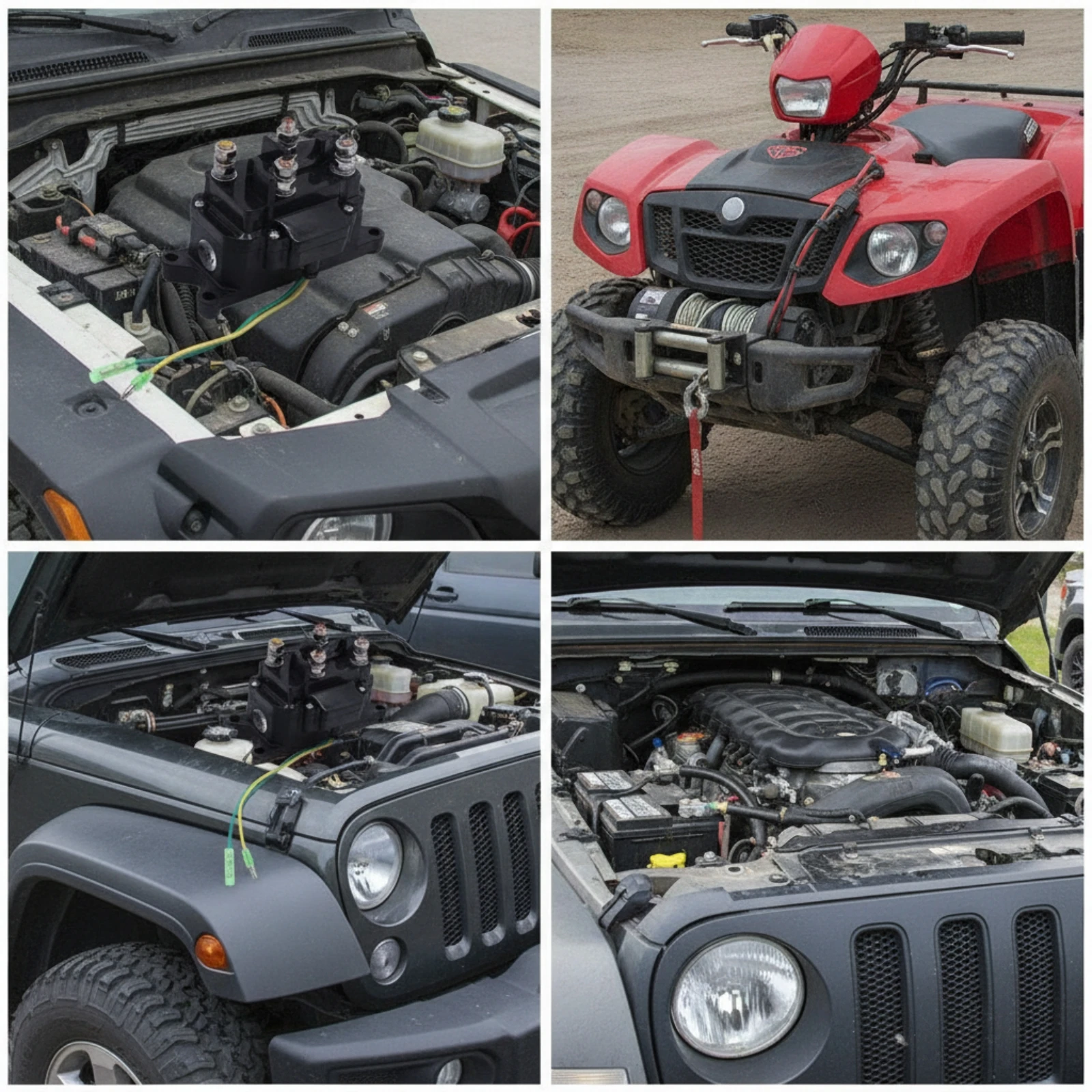 Winch Relay Contactor Heavy-Duty Winch Contactor Solenoid with Copper Terminals Direct Replacement Long-Lasting for off-Roaders