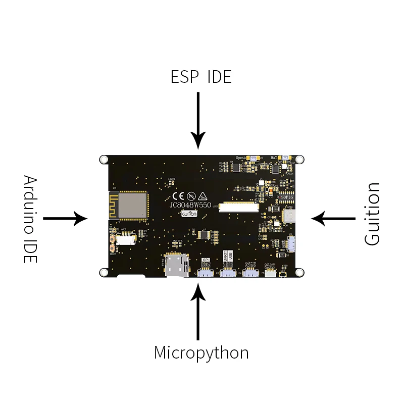 Imagem -04 - Módulo de Exibição Lcd Ips 16m Flash 8m Psram Alta Definição Wifi Bluetooth Toque Capacitivo Guition-esp32-s3 5-polegada